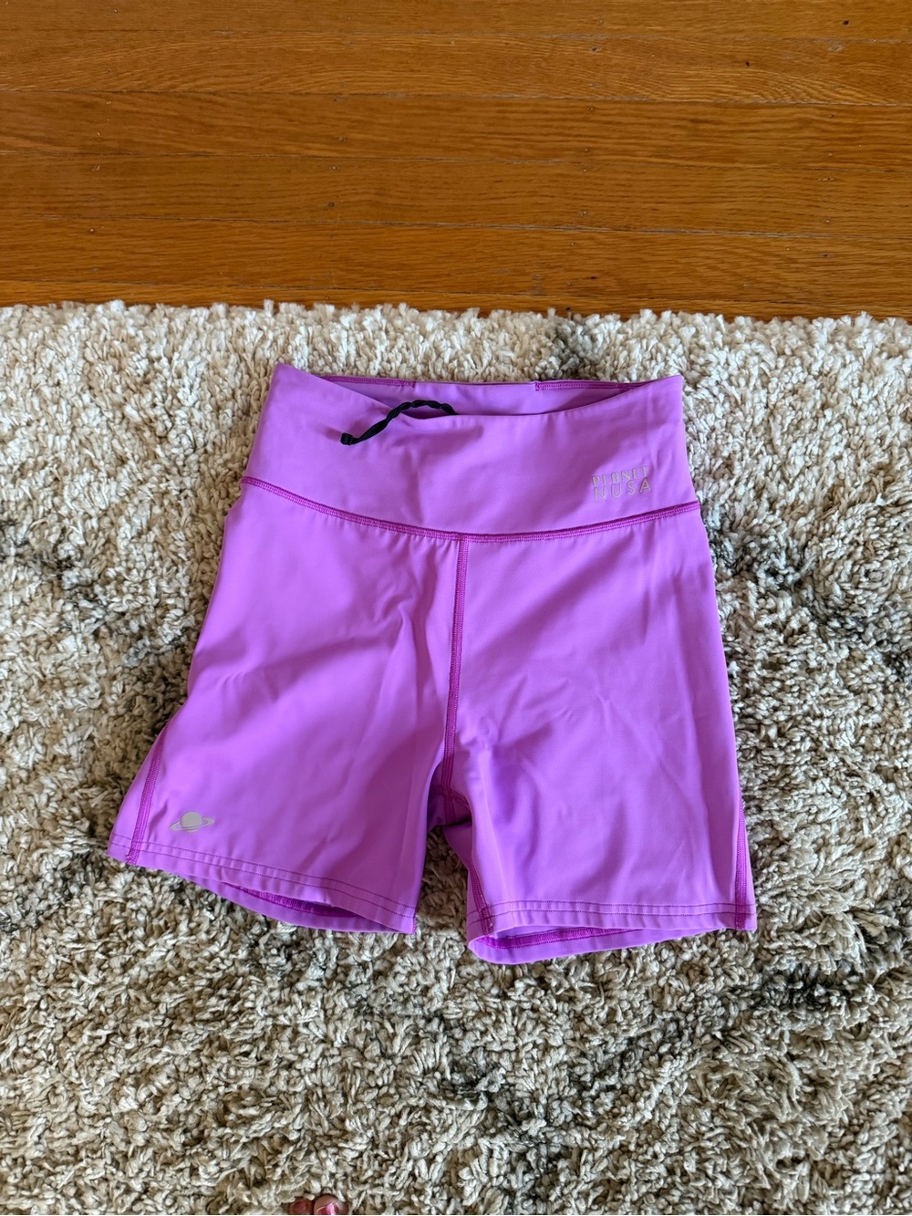 Planet Nusa Women’s Athletic Bike Shorts in Bright Purple - High Waist